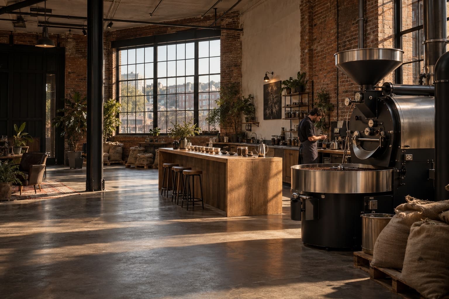 Illustrative independent roastery and tasting room